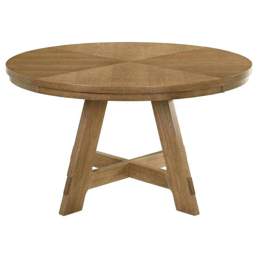 Danvers Round 54-inch Wood Dining Table Brown Oak view 3