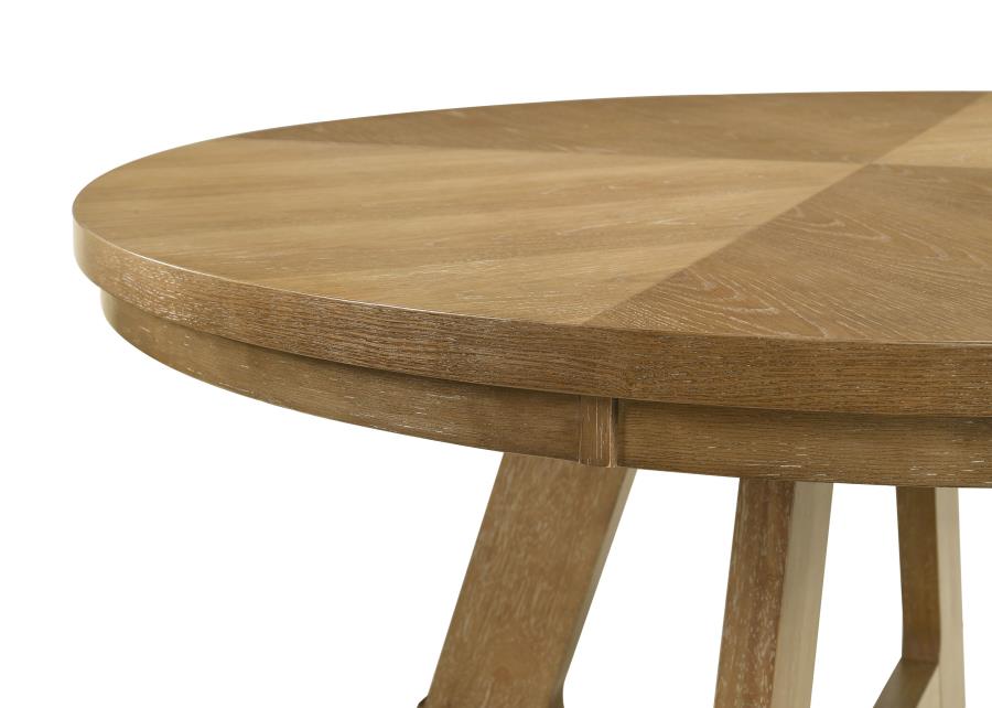 Danvers Round 54-inch Wood Dining Table Brown Oak view 5