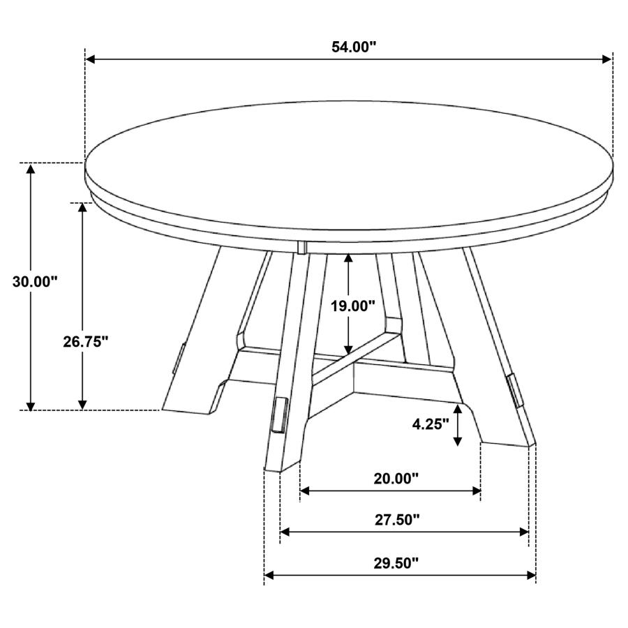 Danvers Round 54-inch Wood Dining Table Brown Oak view 7