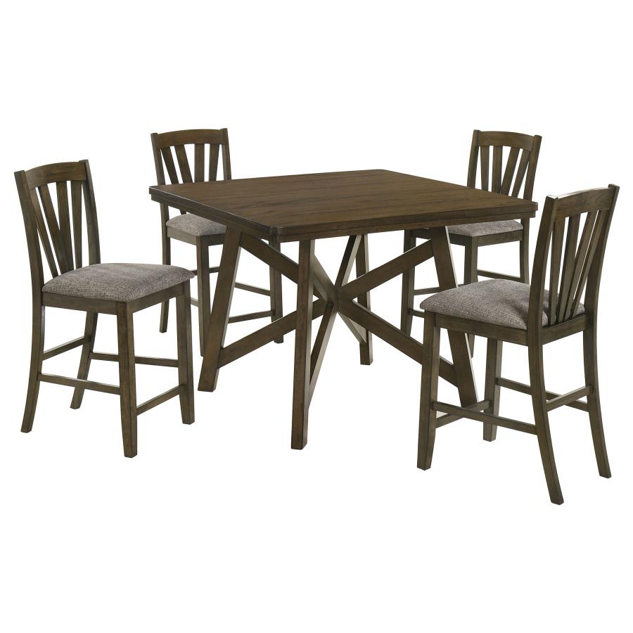 Canfield 5-piece 47-inch Counter Height Dining Set Brown view 2