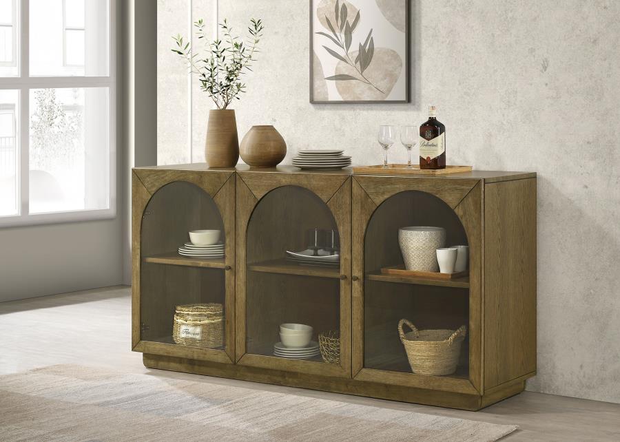 Castlewood 71-inch Dining Sideboard Buffet Server Brown Oak view 2