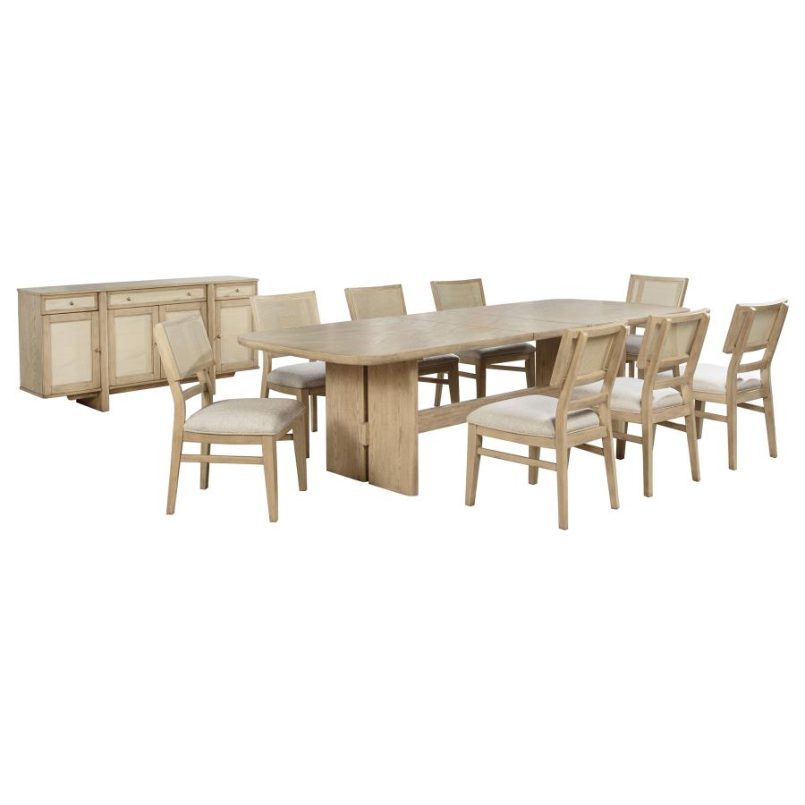Kailani 10-piece Wood Dining Set with Sideboard Beige Oak view 2