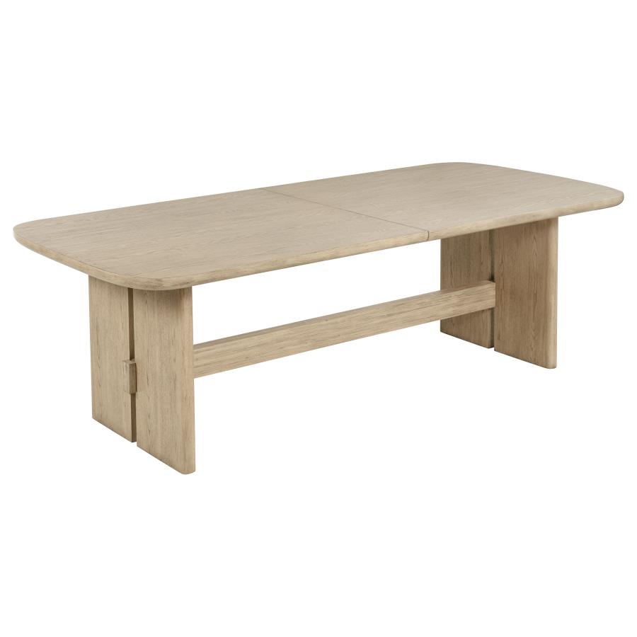 Kailani 7-piece Rectangular Wood Dining Table Set Beige Oak view 3