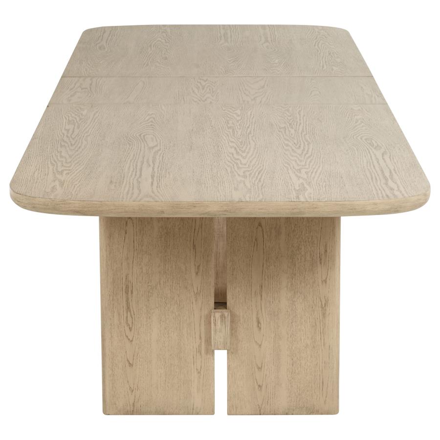 Kailani 7-piece Rectangular Wood Dining Table Set Beige Oak view 5