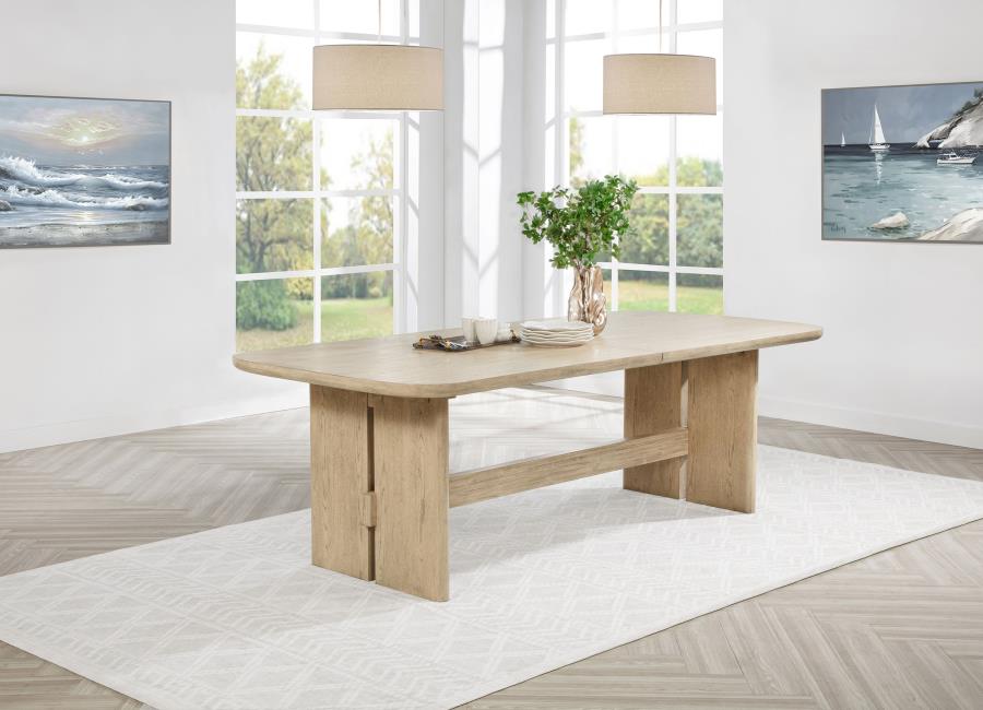 Kailani 110-inch Rectangular Wood Dining Table Beige Oak view 2