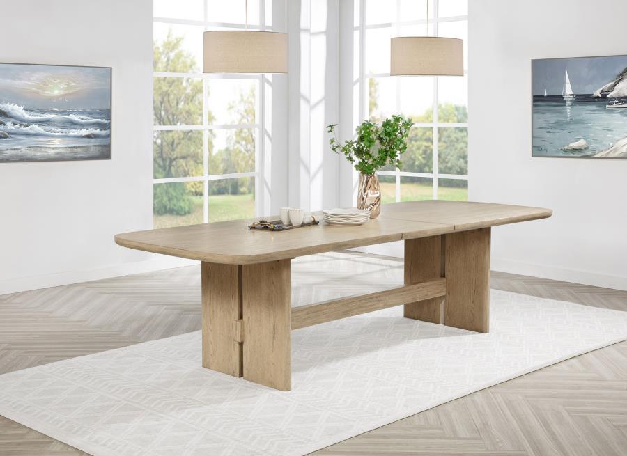 Kailani 110-inch Rectangular Wood Dining Table Beige Oak view 3