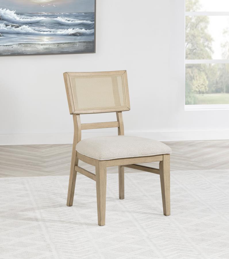 Kailani Rattan Cane Dining Side Chair Beige Oak (Set of 2) view 2