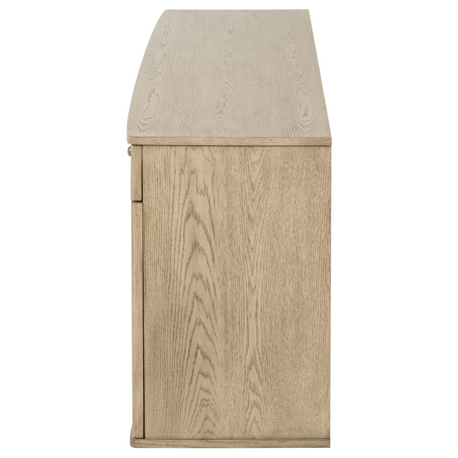 Kailani 4-door Cane Sideboard Buffet Cabinet Beige Oak view 6