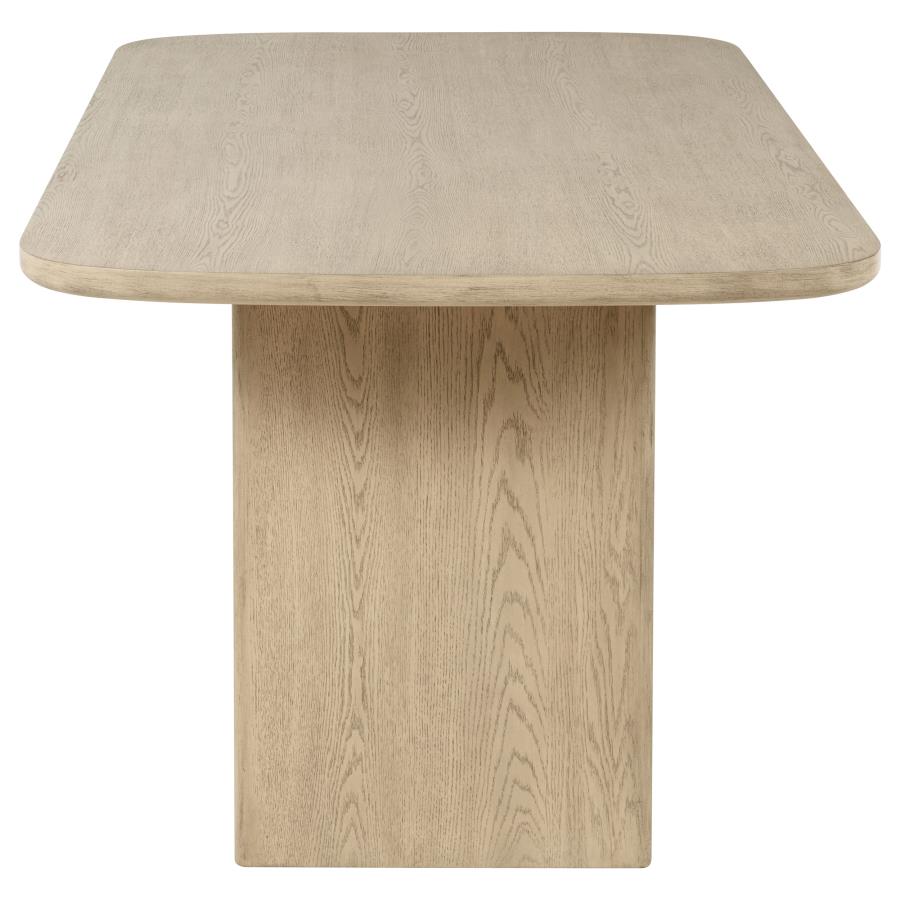 Kailani Cane Counter Height Storage Dining Table Beige Oak view 6