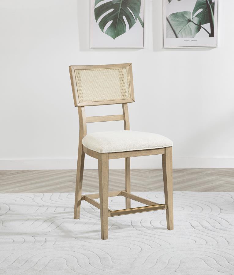 Kailani Rattan Cane Counter Side Chair Beige Oak (Set of 2) view 2