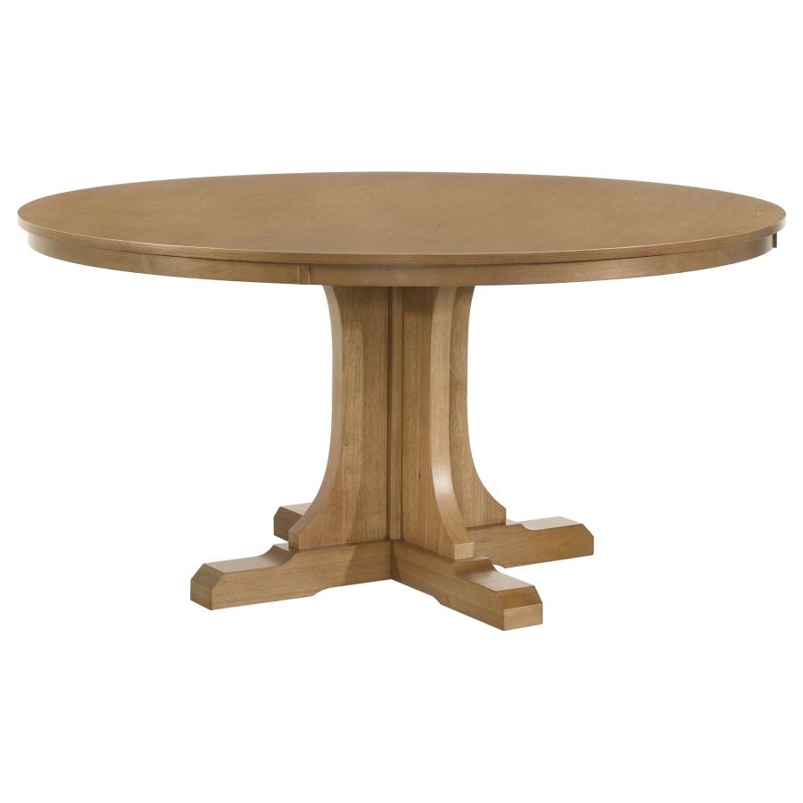 Hartville 5-piece Round Dining Table Set Natural Light Brown view 3