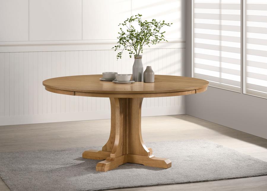 Hartville 60-inch Round Dining Table Natural Light Brown view 2
