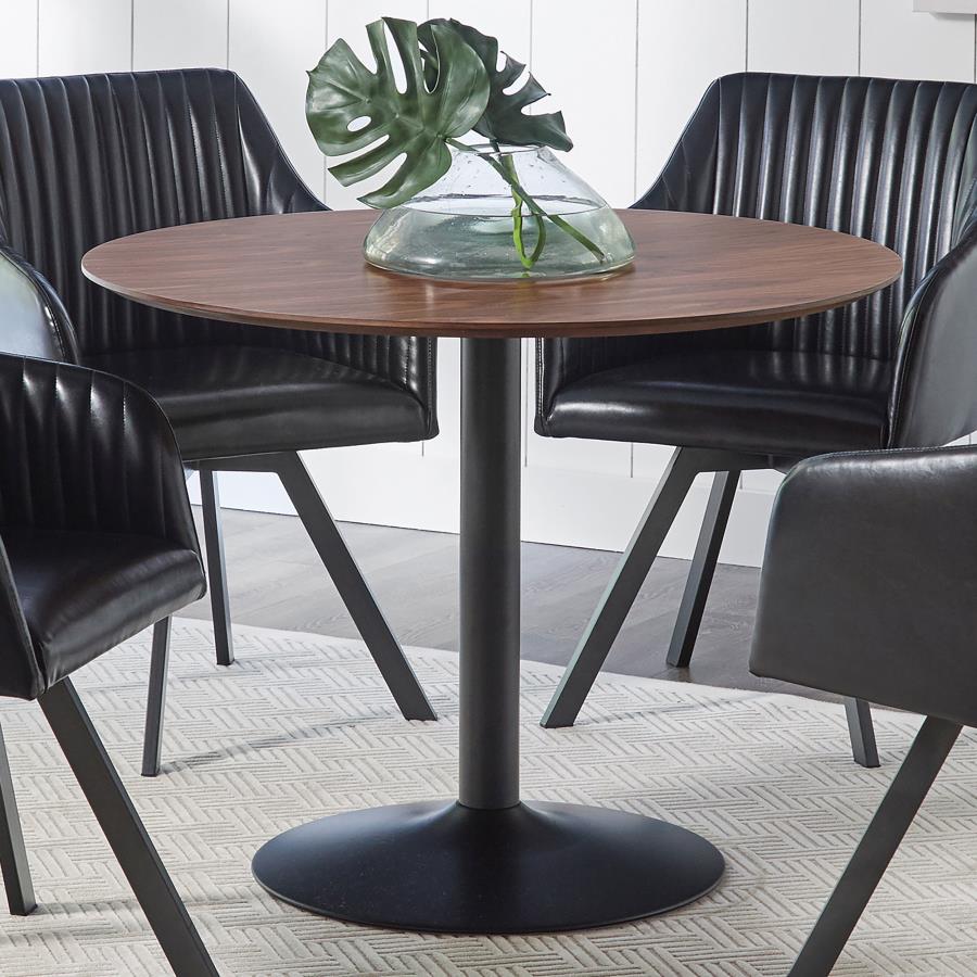Cora Round 40-inch Wood Top Dining Table Brown Walnut view 2