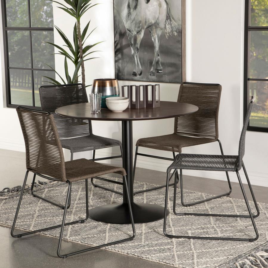 Cora Round 40-inch Wood Top Dining Table Brown Walnut view 5