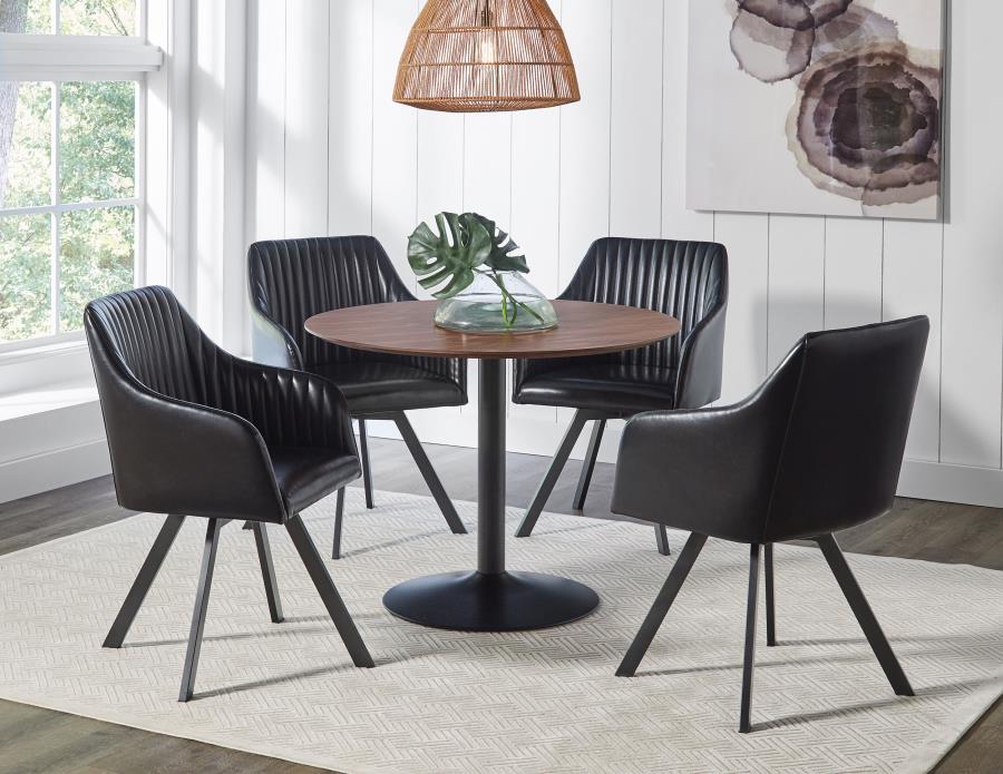 Cora Round 40-inch Wood Top Dining Table Brown Walnut view 6