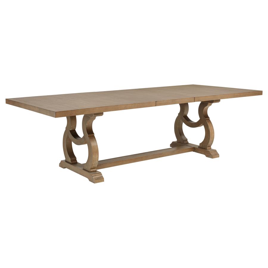 Brockway 7-piece Extension Leaf Dining Set Barley Brown view 3