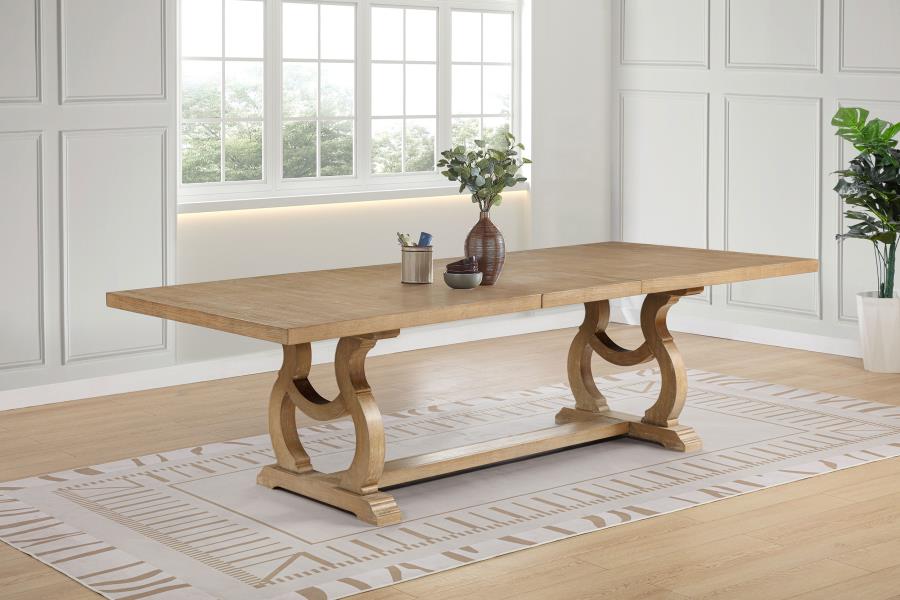 Brockway 104-inch Extension Leaf Dining Table Barley Brown view 2