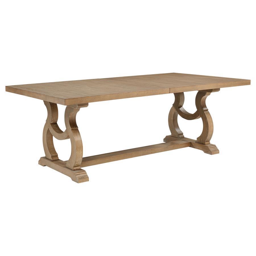 Brockway 104-inch Extension Leaf Dining Table Barley Brown view 3