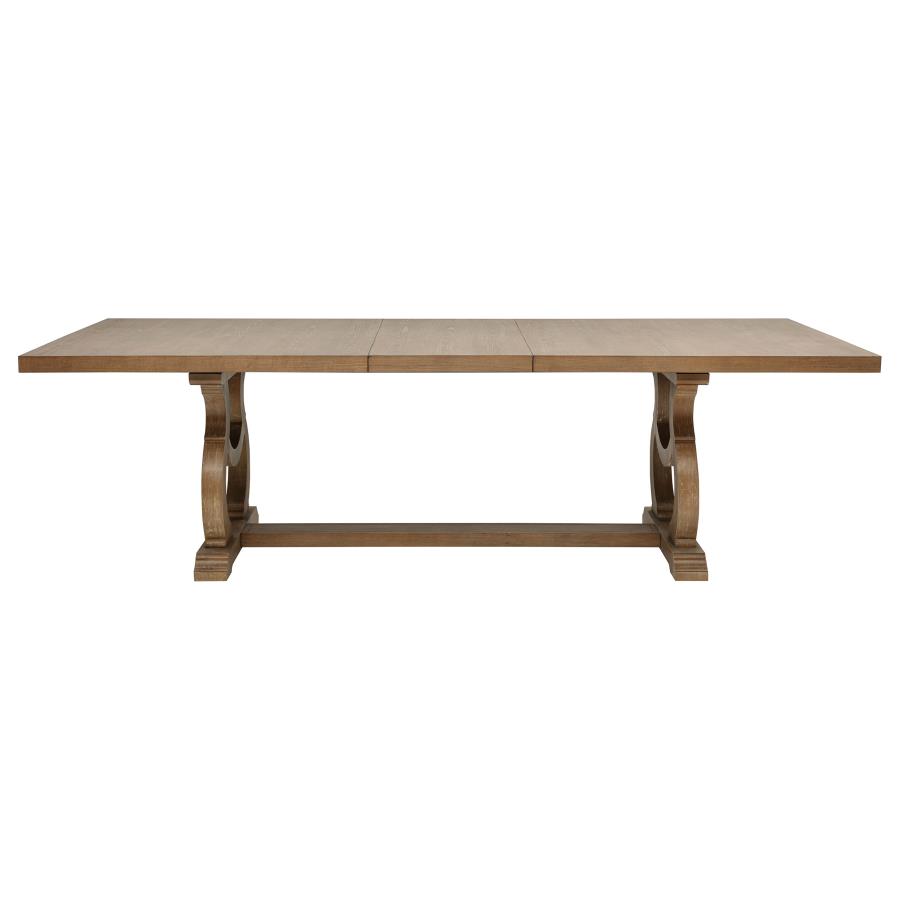 Brockway 104-inch Extension Leaf Dining Table Barley Brown view 4