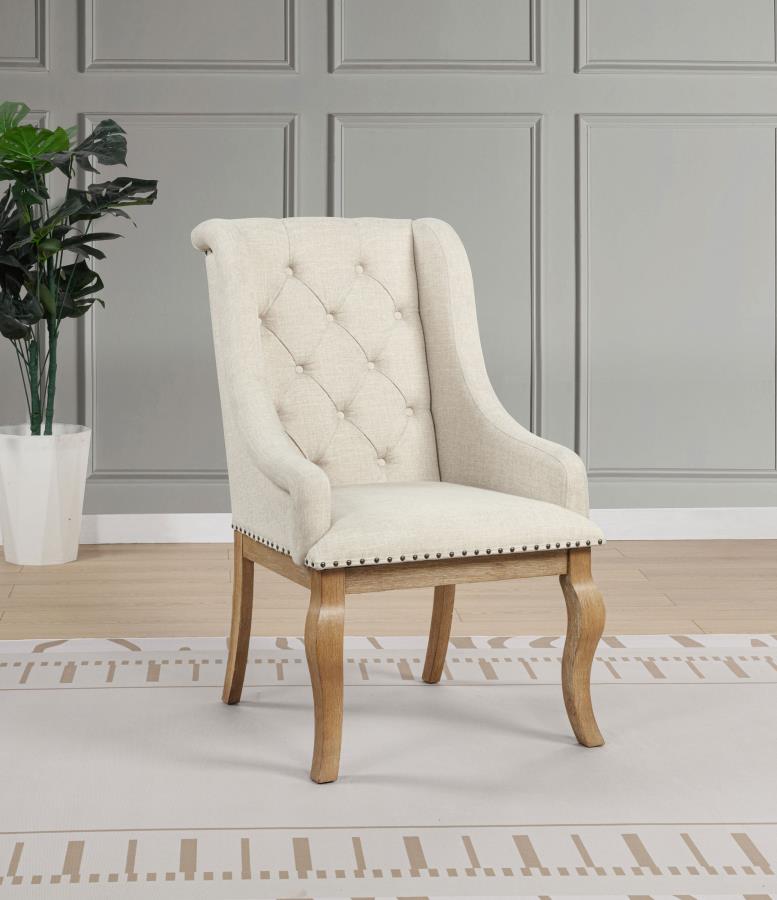 Brockway Upholstered Arm Chair Barley Brown (Set of 2) view 2