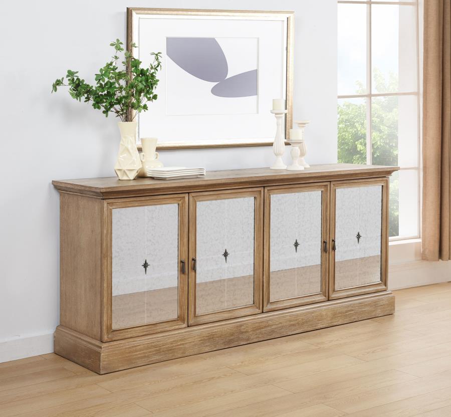 Brockway 4-door Dining Sideboard Buffet Cabinet Barley Brown view 2