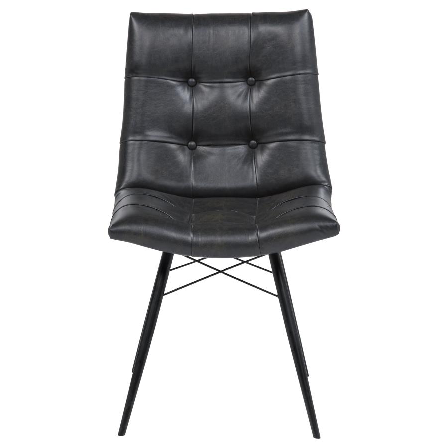 Aiken Faux Leather Upholstered Dining Side Chair Charcoal Grey (Set of 4) view 4
