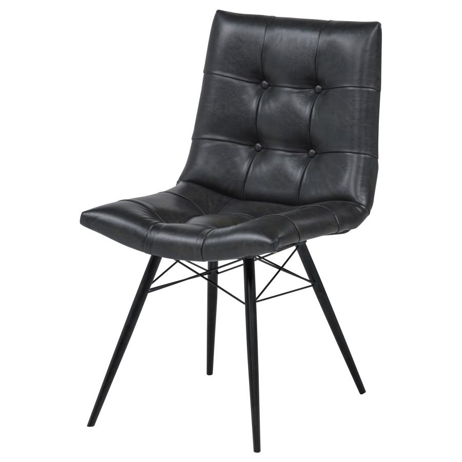 Aiken Faux Leather Upholstered Dining Side Chair Charcoal Grey (Set of 4) view 5