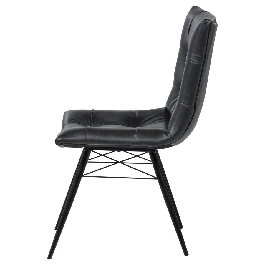 Aiken Faux Leather Upholstered Dining Side Chair Charcoal Grey (Set of 4) view 6