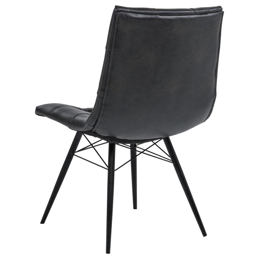 Aiken Faux Leather Upholstered Dining Side Chair Charcoal Grey (Set of 4) view 7