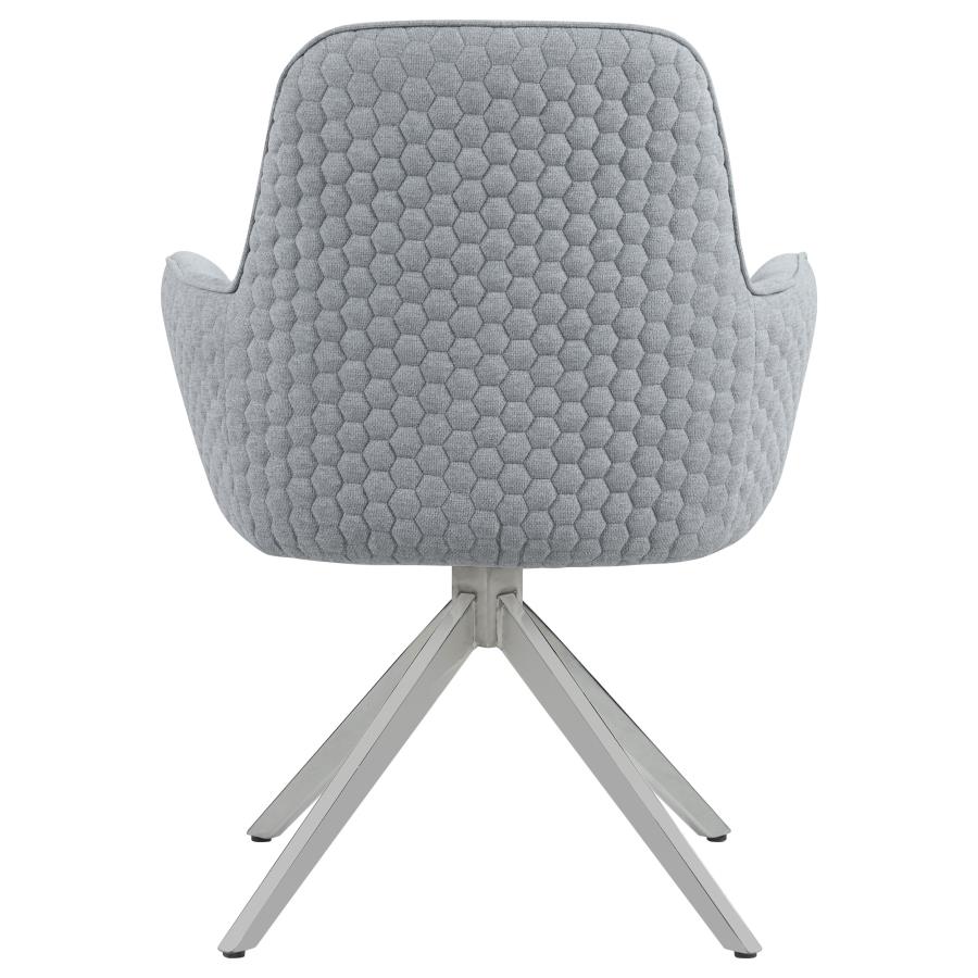 Abby Fabric Upholstered Swivel Dining Arm Chair Light Grey view 7