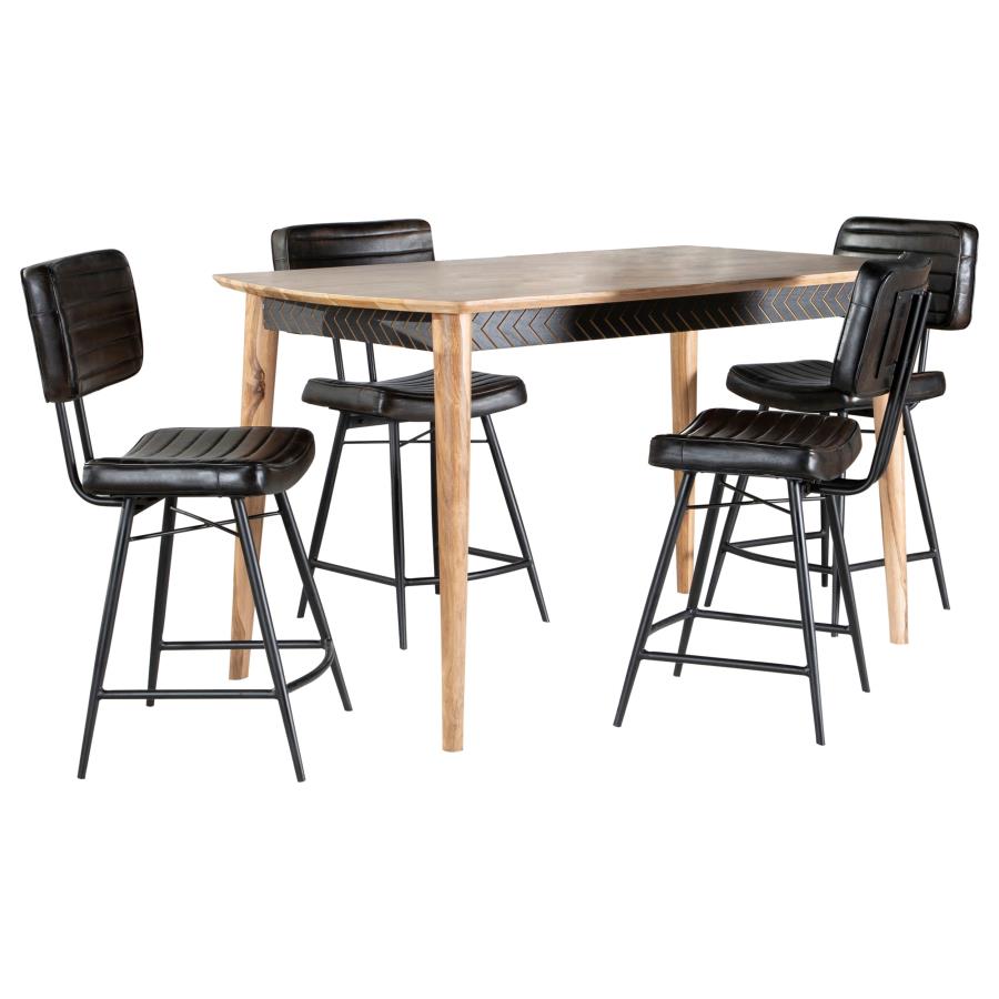 Partridge 5-piece Counter Dining Set Sheesham and Espresso view 2