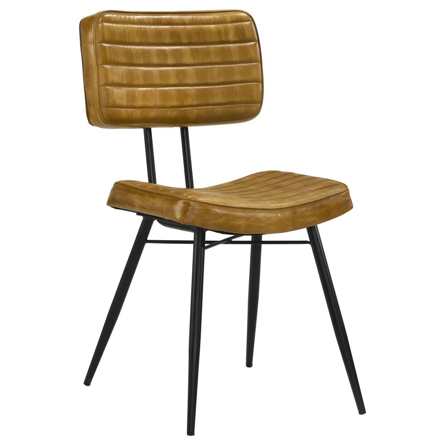 Misty Leather Upholstered Dining Side Chair Camel (Set of 2) view 2