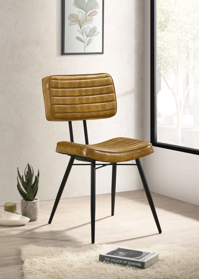 Misty Leather Upholstered Dining Side Chair Camel (Set of 2) view 3