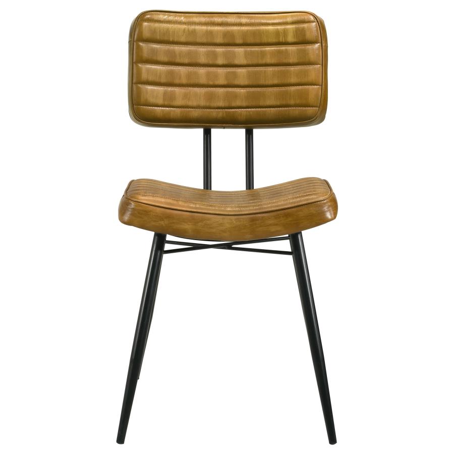 Misty Leather Upholstered Dining Side Chair Camel (Set of 2) view 4