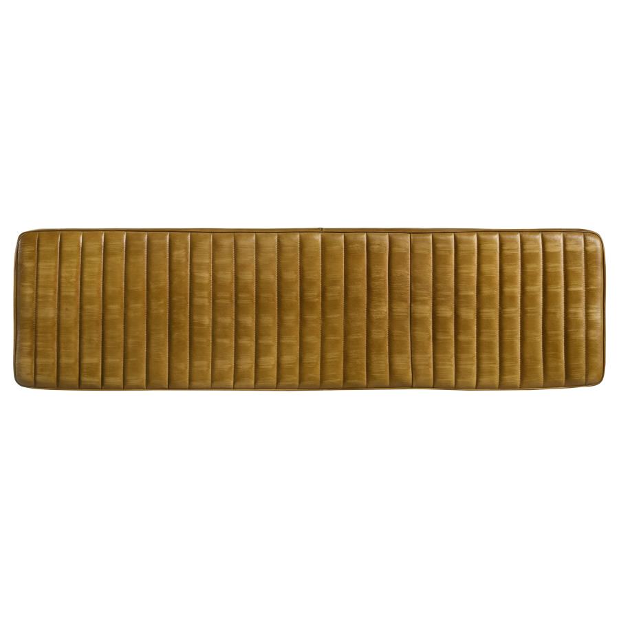 Misty Leather Upholstered Dining Bench Antique Camel view 4