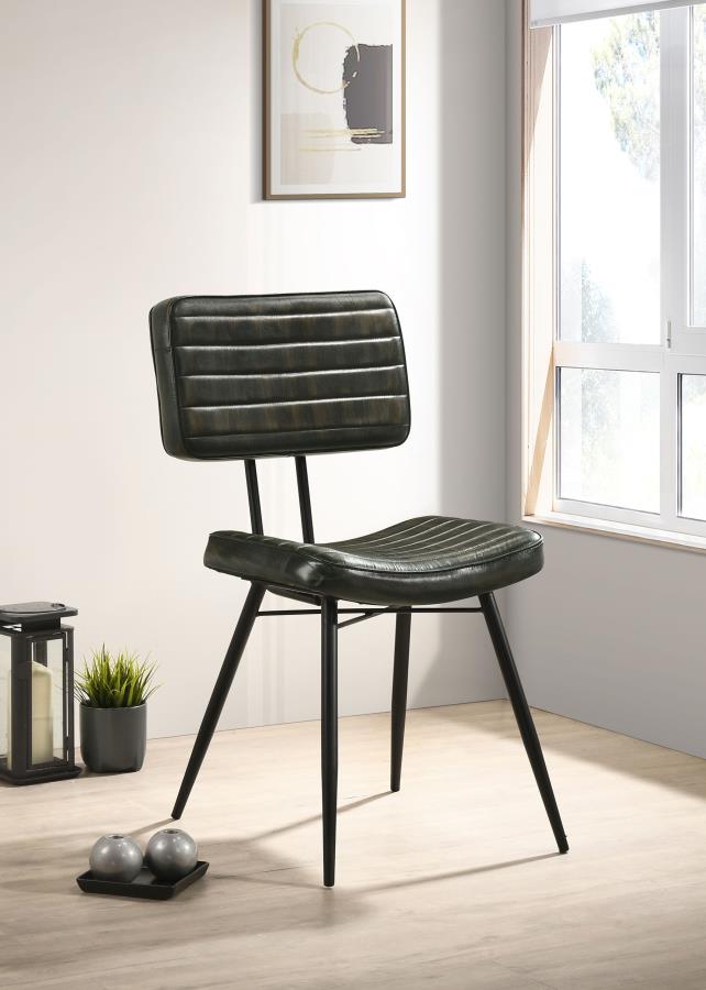 Misty Leather Upholstered Dining Chair Espresso (Set of 2) view 2