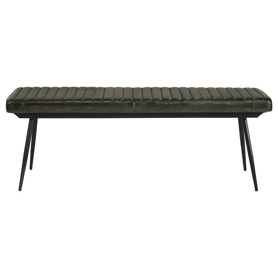 Misty Leather Upholstered Dining Bench Antique Espresso view 3