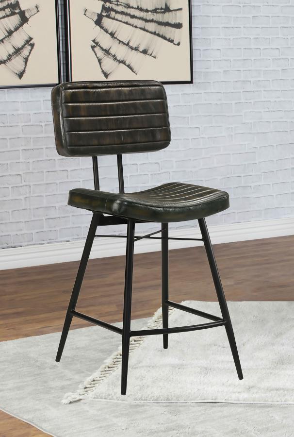 Partridge Leather Counter Chair Antique Espresso (Set of 2) view 2