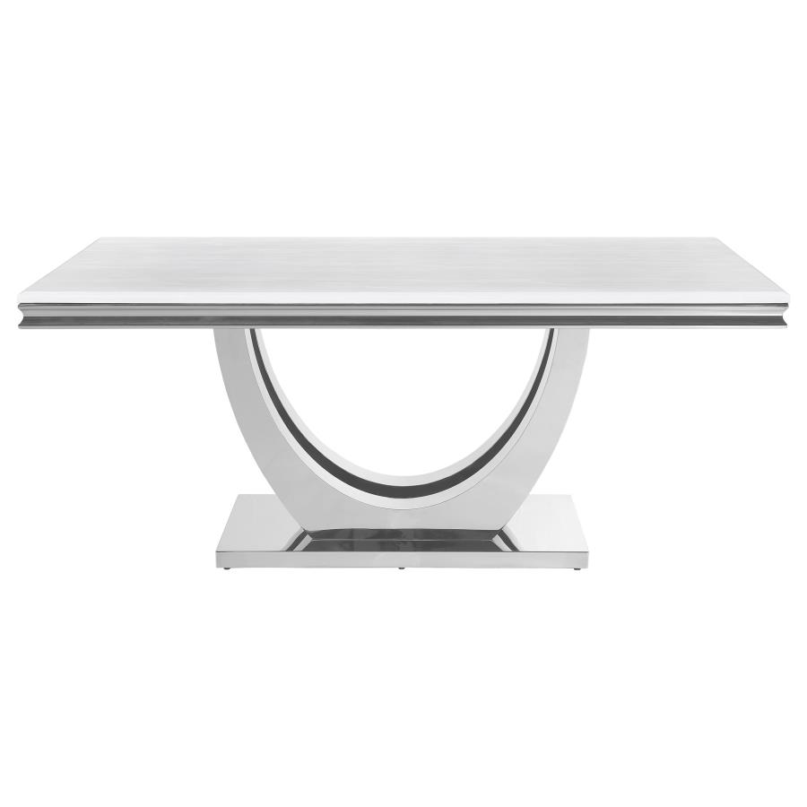 Kerwin 5-piece Rectangular Dining Table Set Grey and Chrome view 4