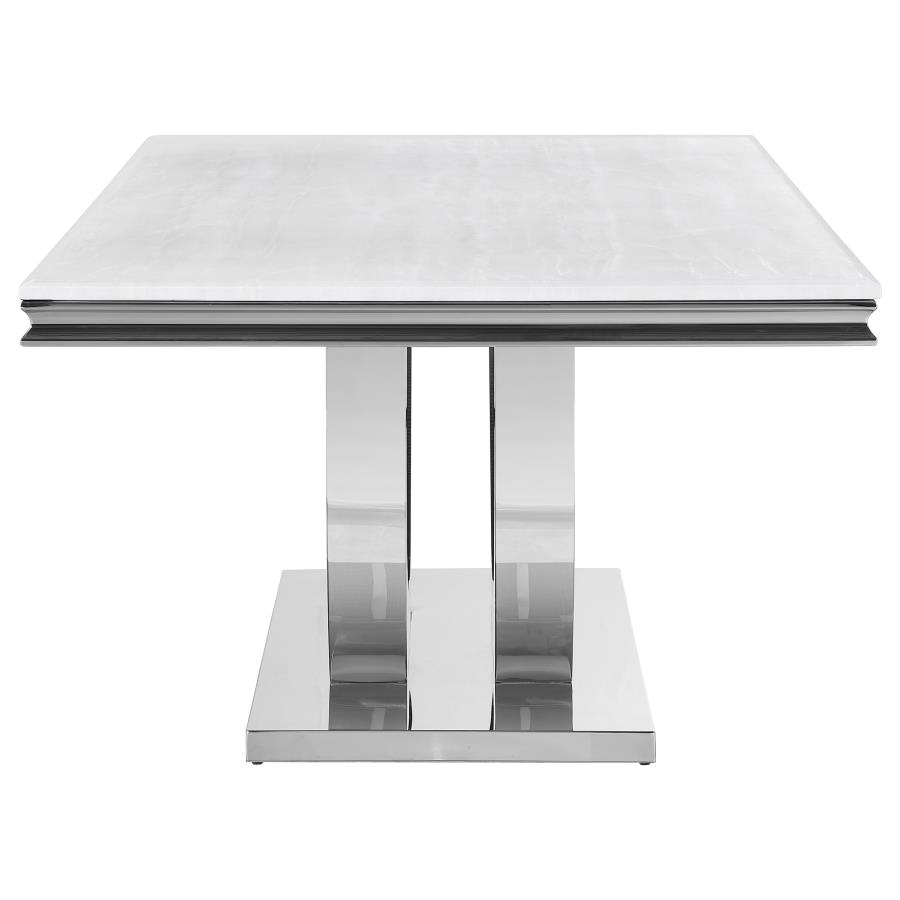 Kerwin Rectangular 71-inch Stone Top Dining Table White view 4