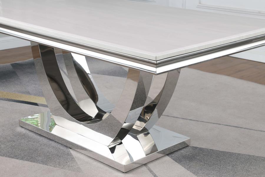 Kerwin Rectangular 71-inch Stone Top Dining Table White view 7