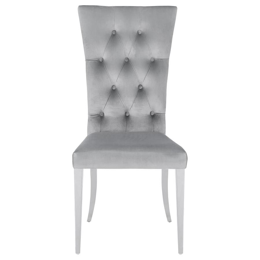 Kerwin Velvet Upholstered Dining Side Chair Grey (Set of 2) view 4