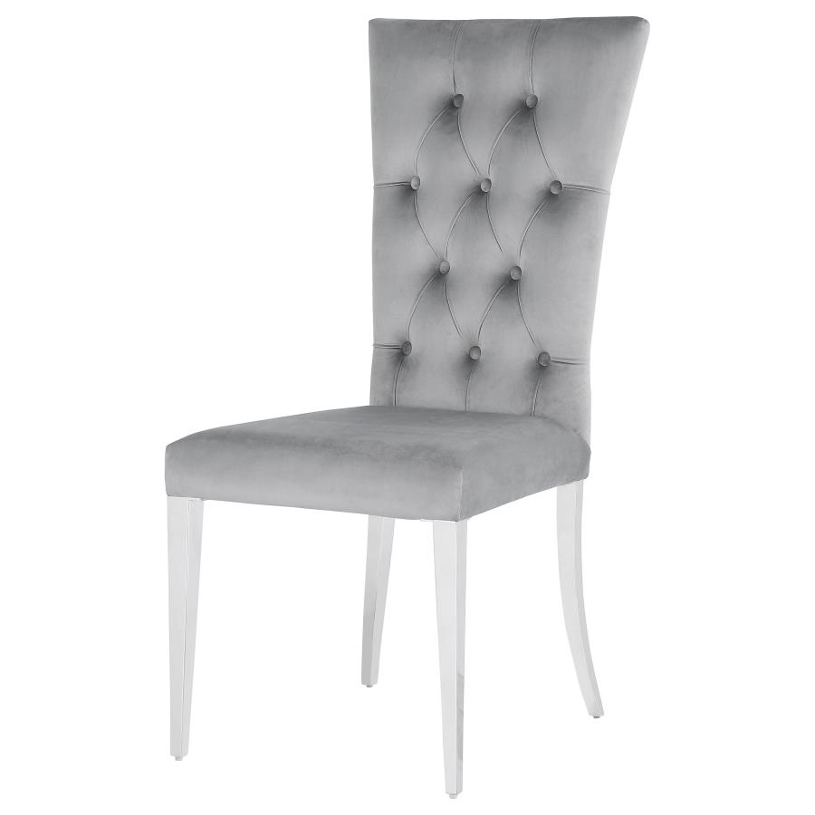 Kerwin Velvet Upholstered Dining Side Chair Grey (Set of 2) view 5