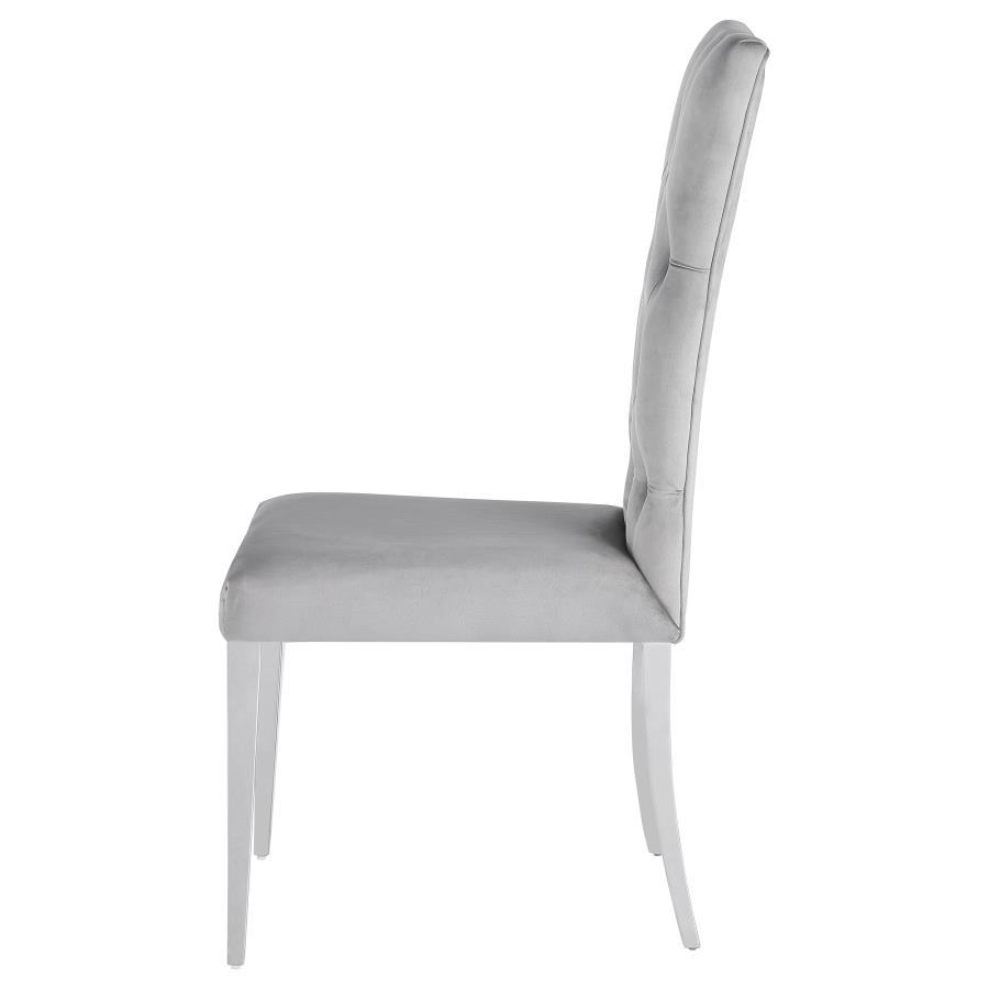 Kerwin Velvet Upholstered Dining Side Chair Grey (Set of 2) view 6