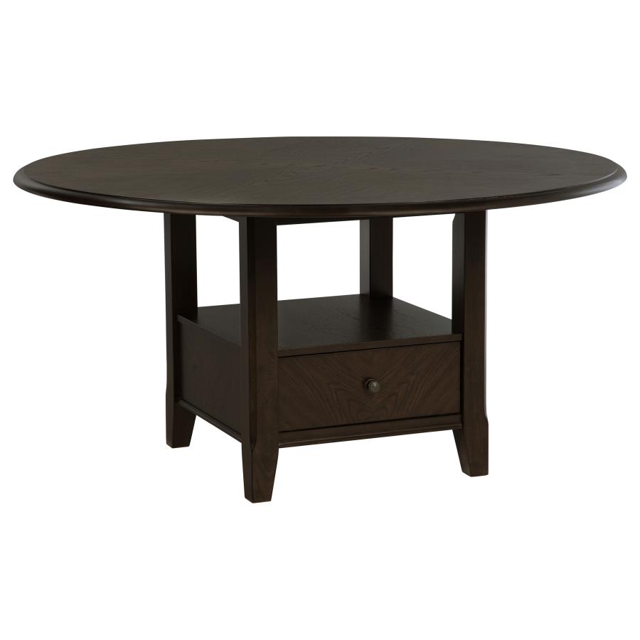 Twyla 5-piece 60-inch Round Wood Dining Table Set Dark Cocoa view 2