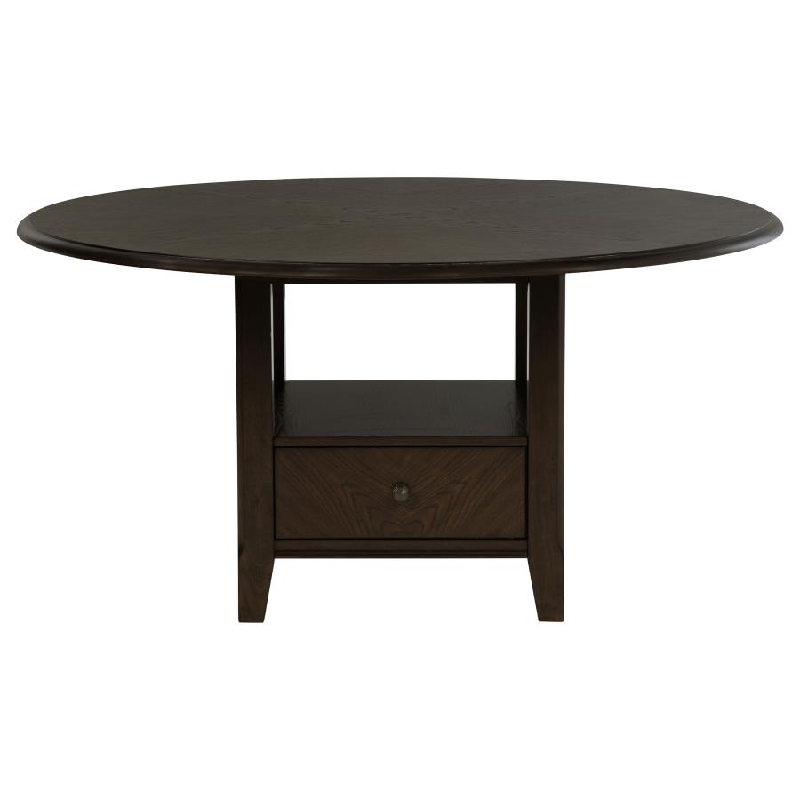 Twyla 60-inch Round Dining Table with Drawer Dark Cocoa view 3