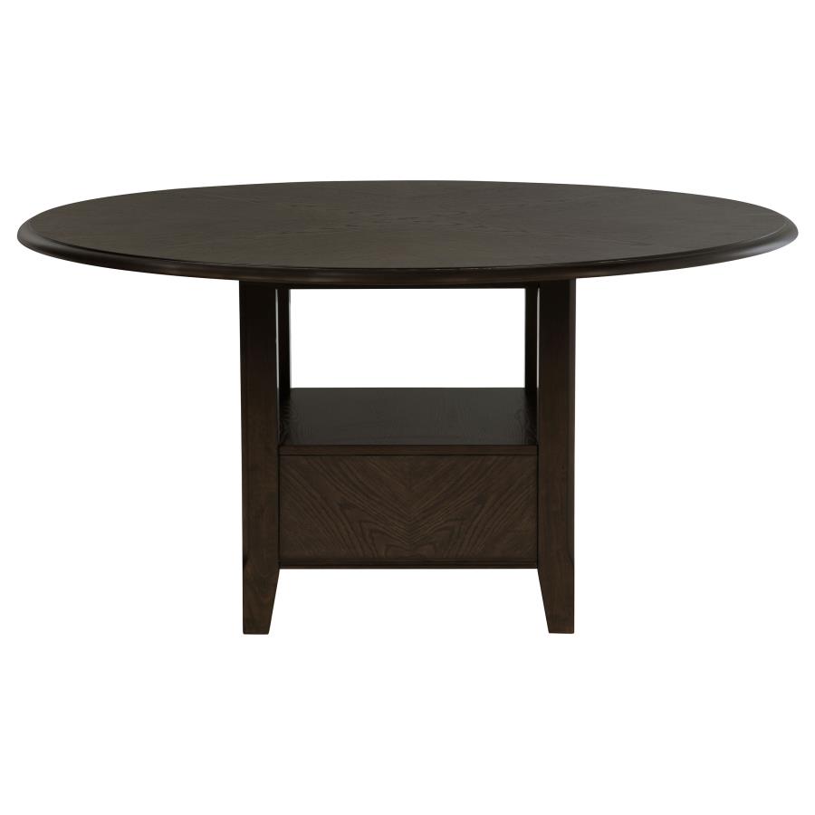 Twyla 60-inch Round Dining Table with Drawer Dark Cocoa view 4