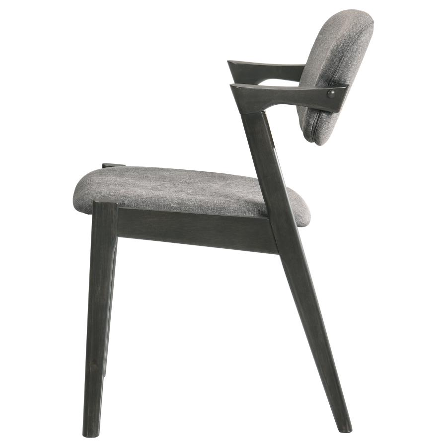 Stevie Padded Wood Dining Arm Chair Black (Set of 2) view 6