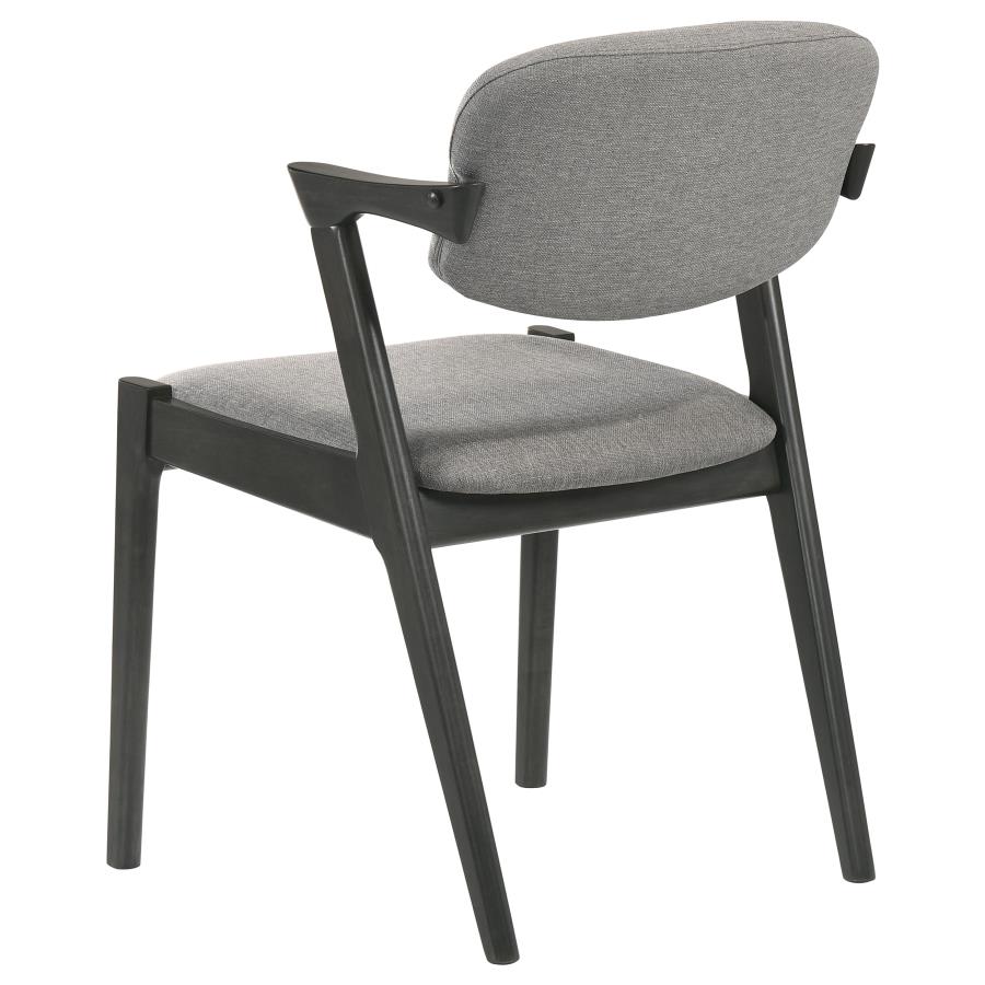 Stevie Padded Wood Dining Arm Chair Black (Set of 2) view 7