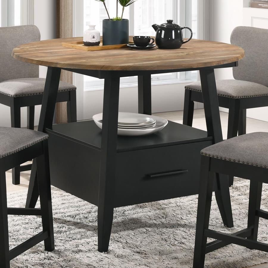 Gibson Round 50-inch Counter Height Dining Table Yukon Oak view 2